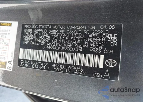 2009 Toyota Camry Hybrid из США, поврежденный, VIN JTNBB46K093050004